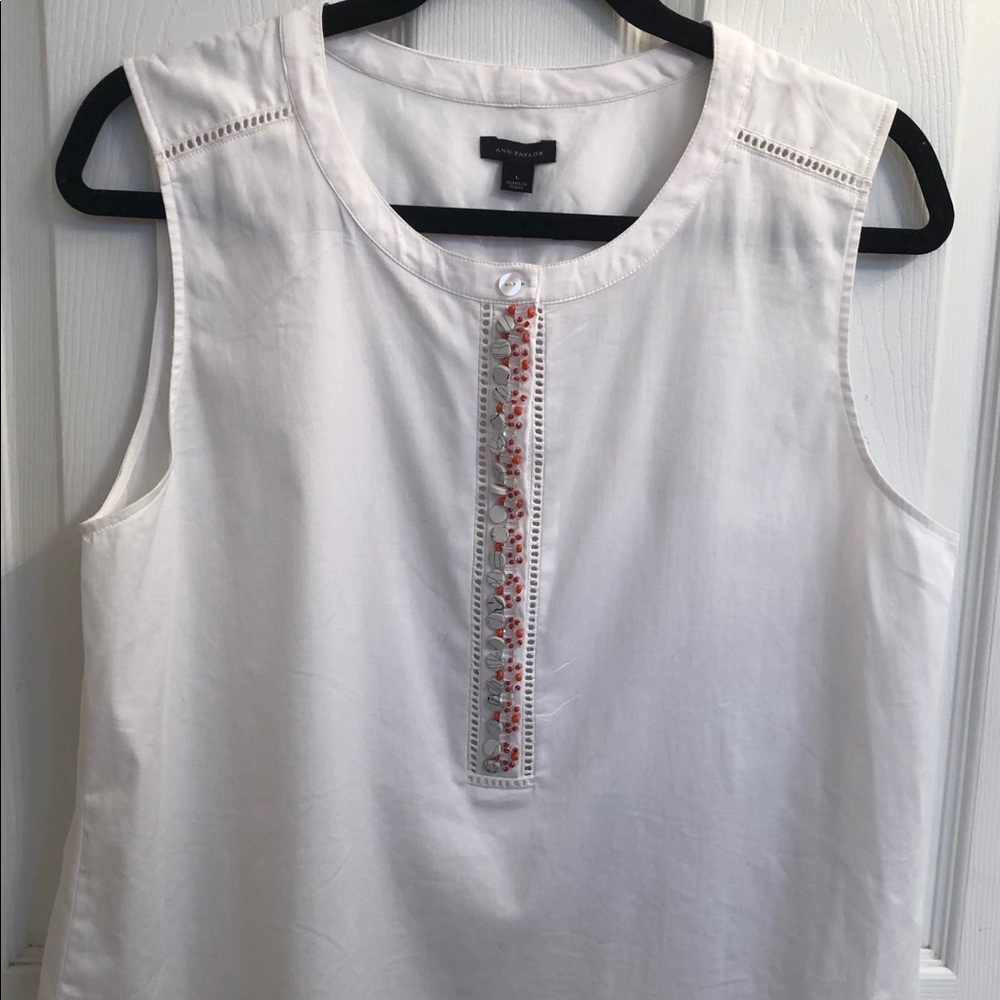 NWT Ann Taylor Beaded Sleeveless Top